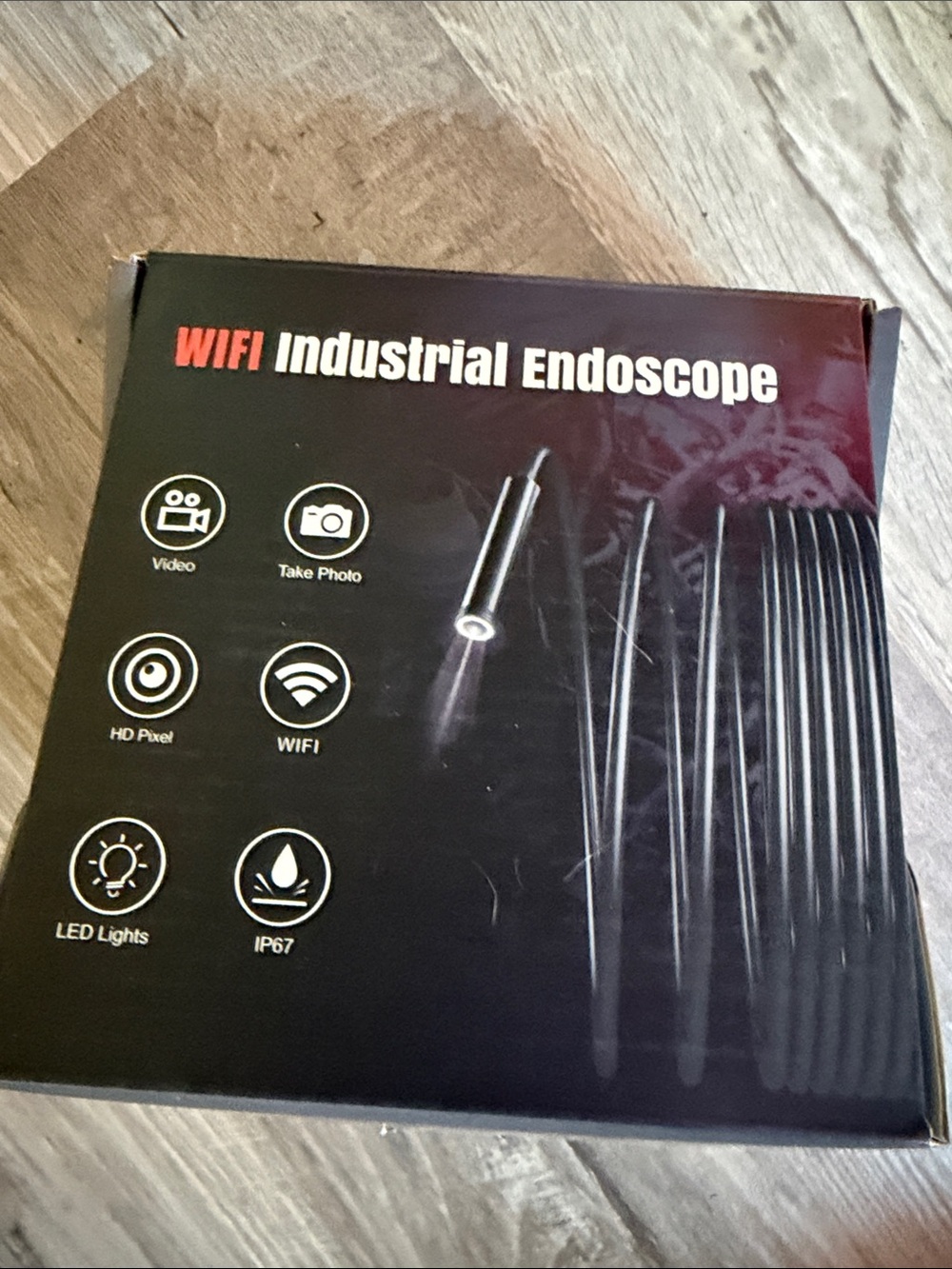 WiFi Industrial Endoscope inspection camera- Black